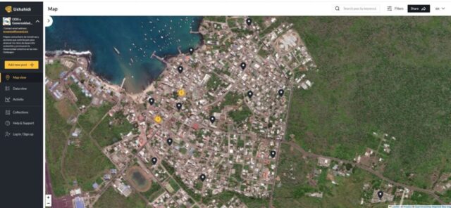 El mapa contiene información detallada de las 24 mujeres y sus emprendimientos.